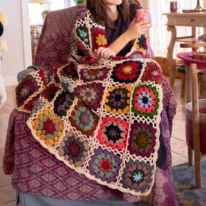 Natural Life Granny Square Crochet Blanket